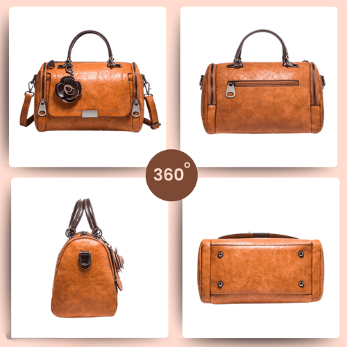 Barbara | Polished Barrel Satchel Handbag