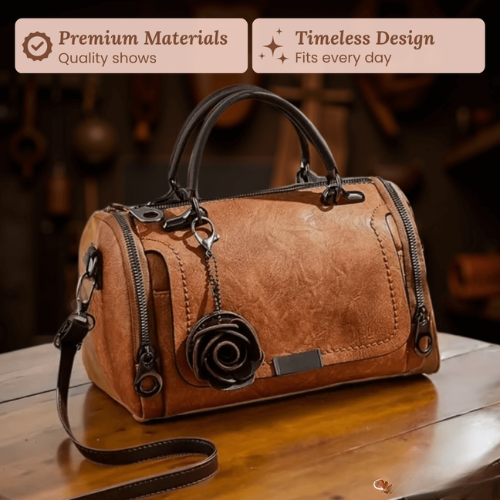 Barbara | Polished Barrel Satchel Handbag