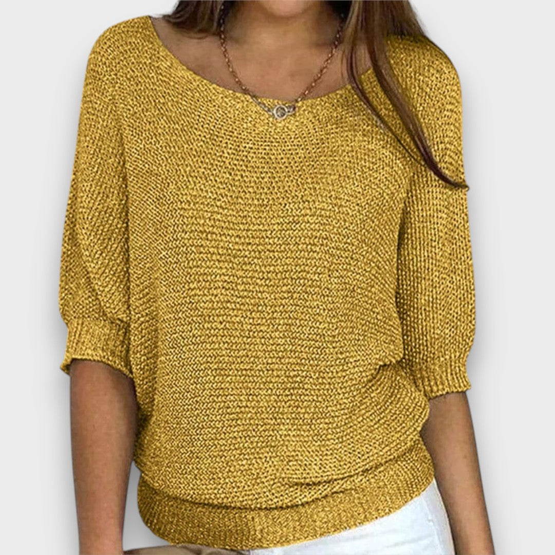 Merisa – Soft Knit Sweater with 3/4 Sleeves
