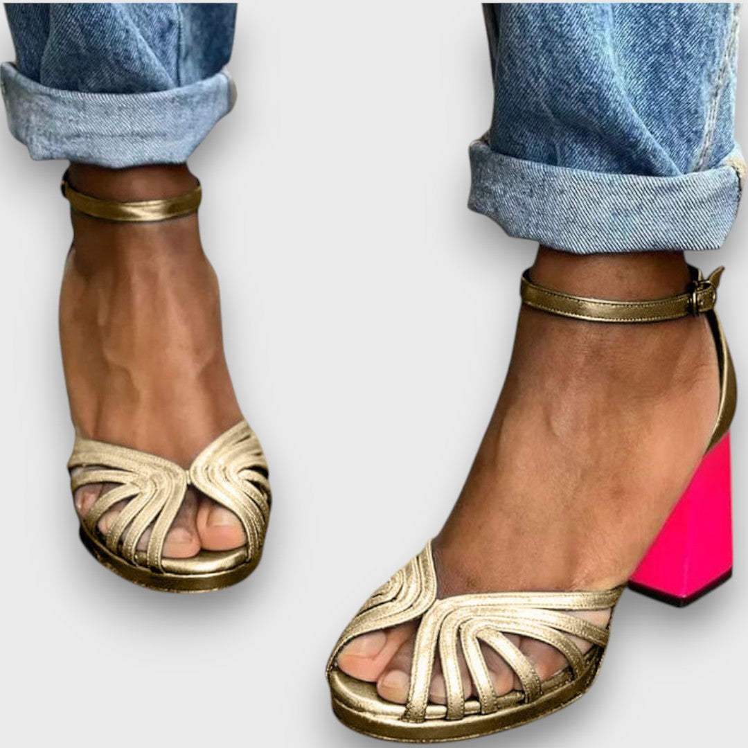 Milviana – Classic Sandals with Ankle Strap and Open Toes