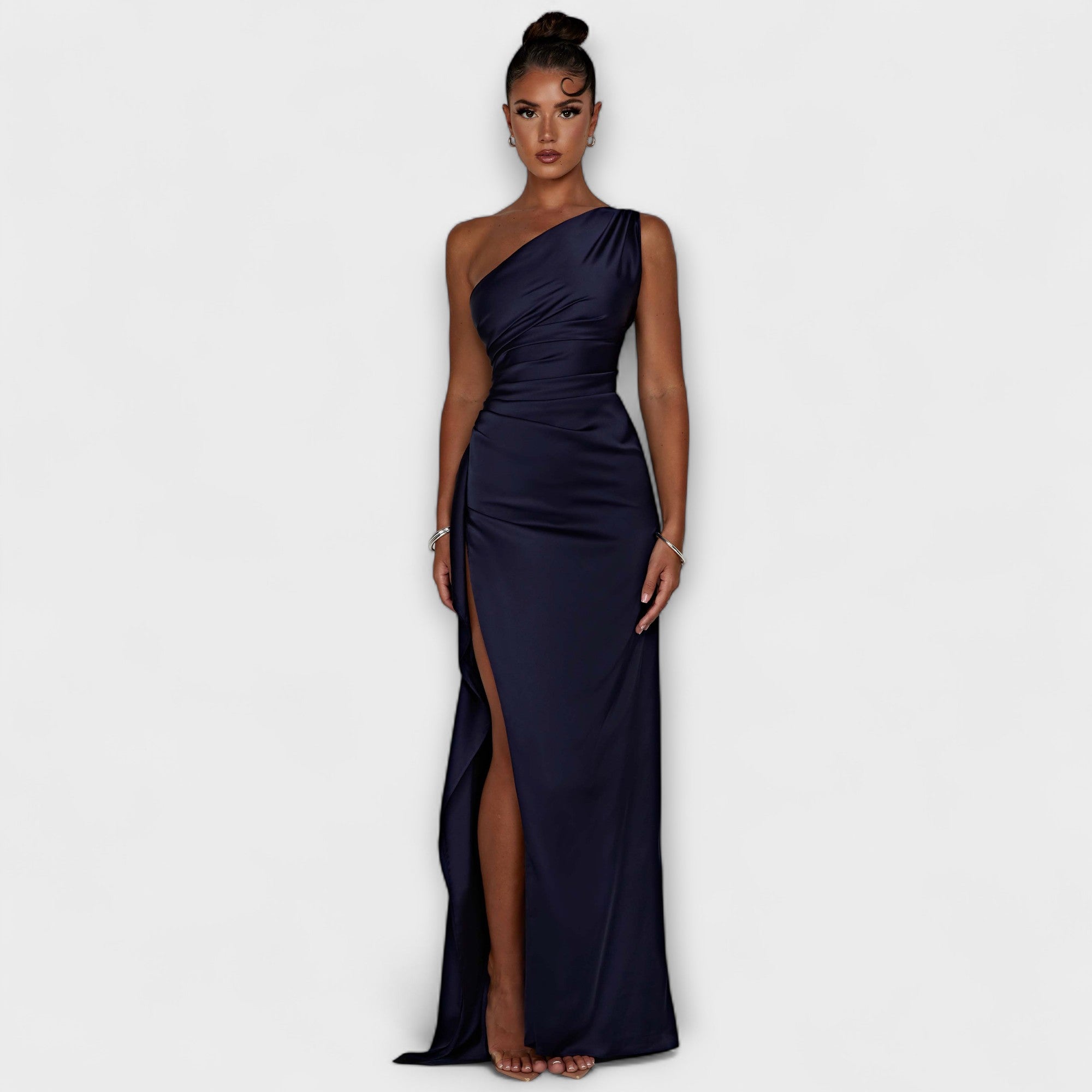 Serina – Asymmetrical maxi dress with elegant shine