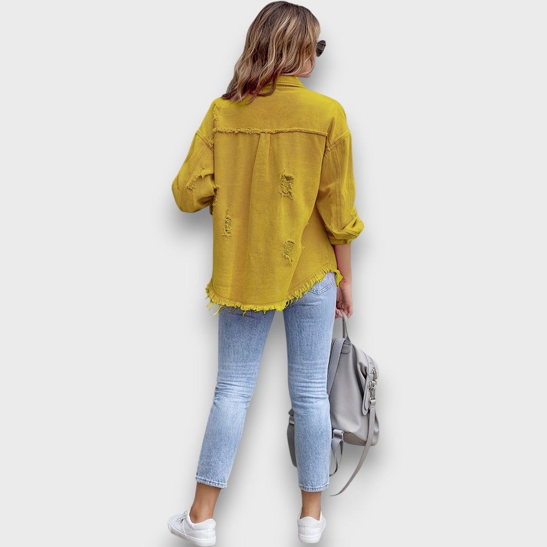 Neraya – Frayed Hem Overshirt