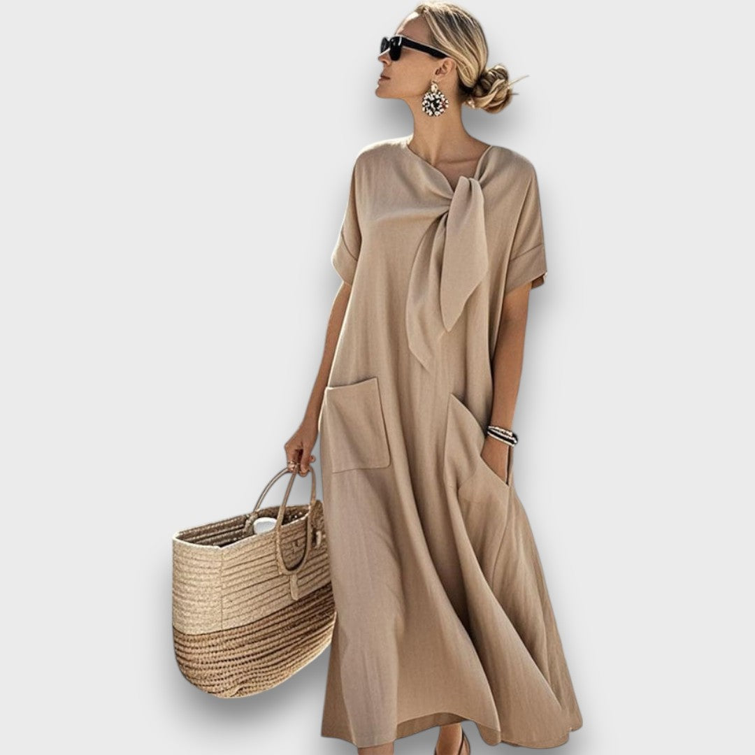 Serela – Casual Dress with Bow Detail