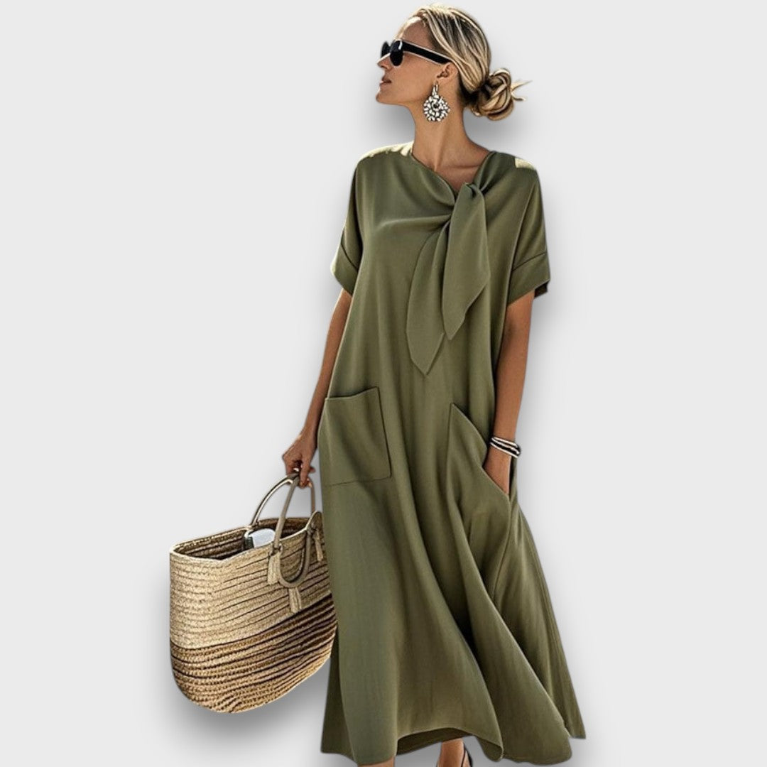 Serela – Casual Dress with Bow Detail