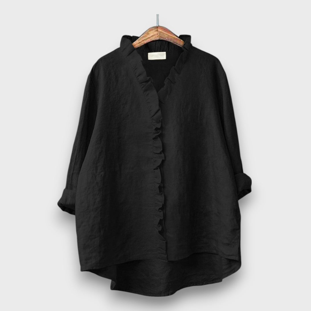 Jagina – Loose Blouse with Ruffle Edge