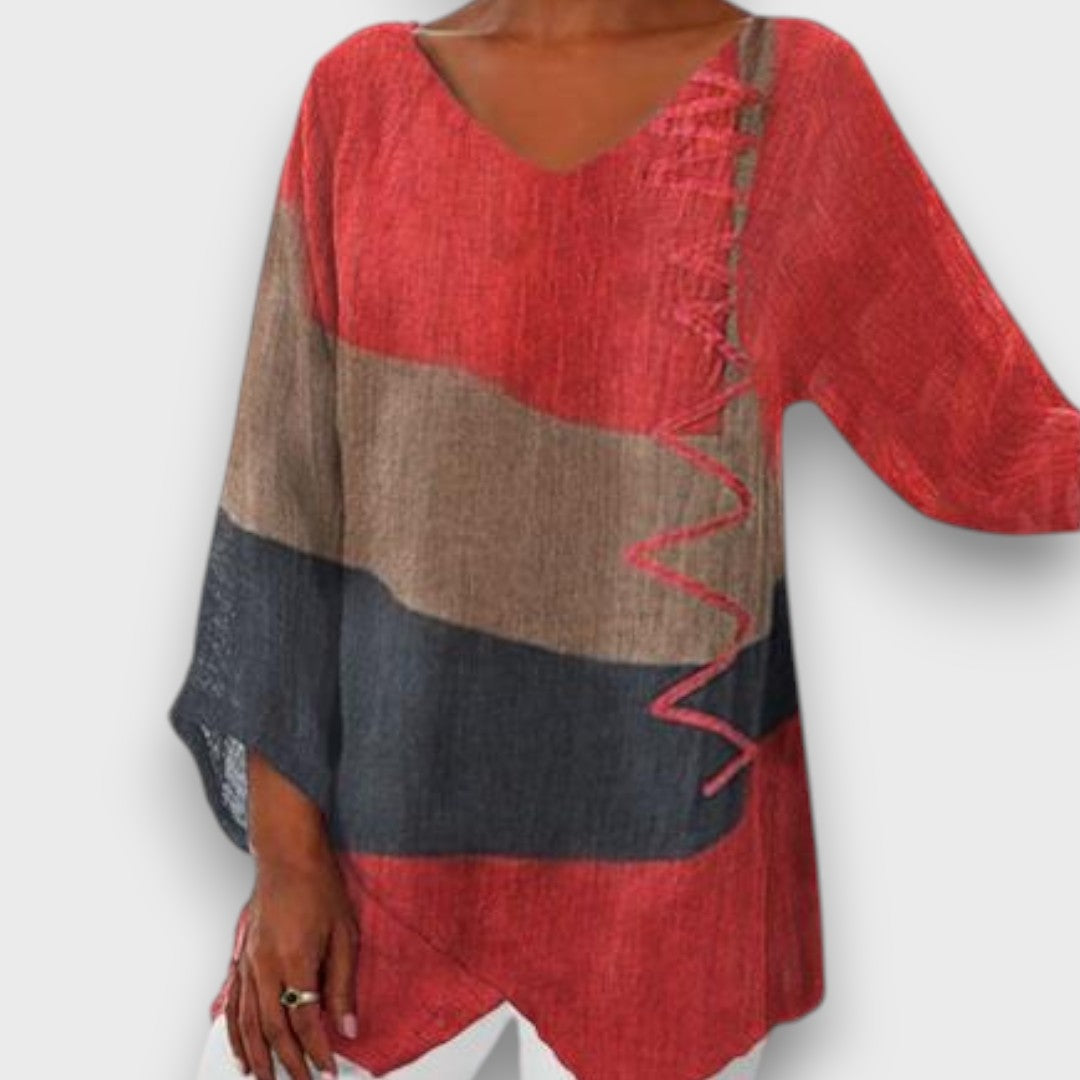 Mevara – Lightweight Blouse with Asymmetrical Hem