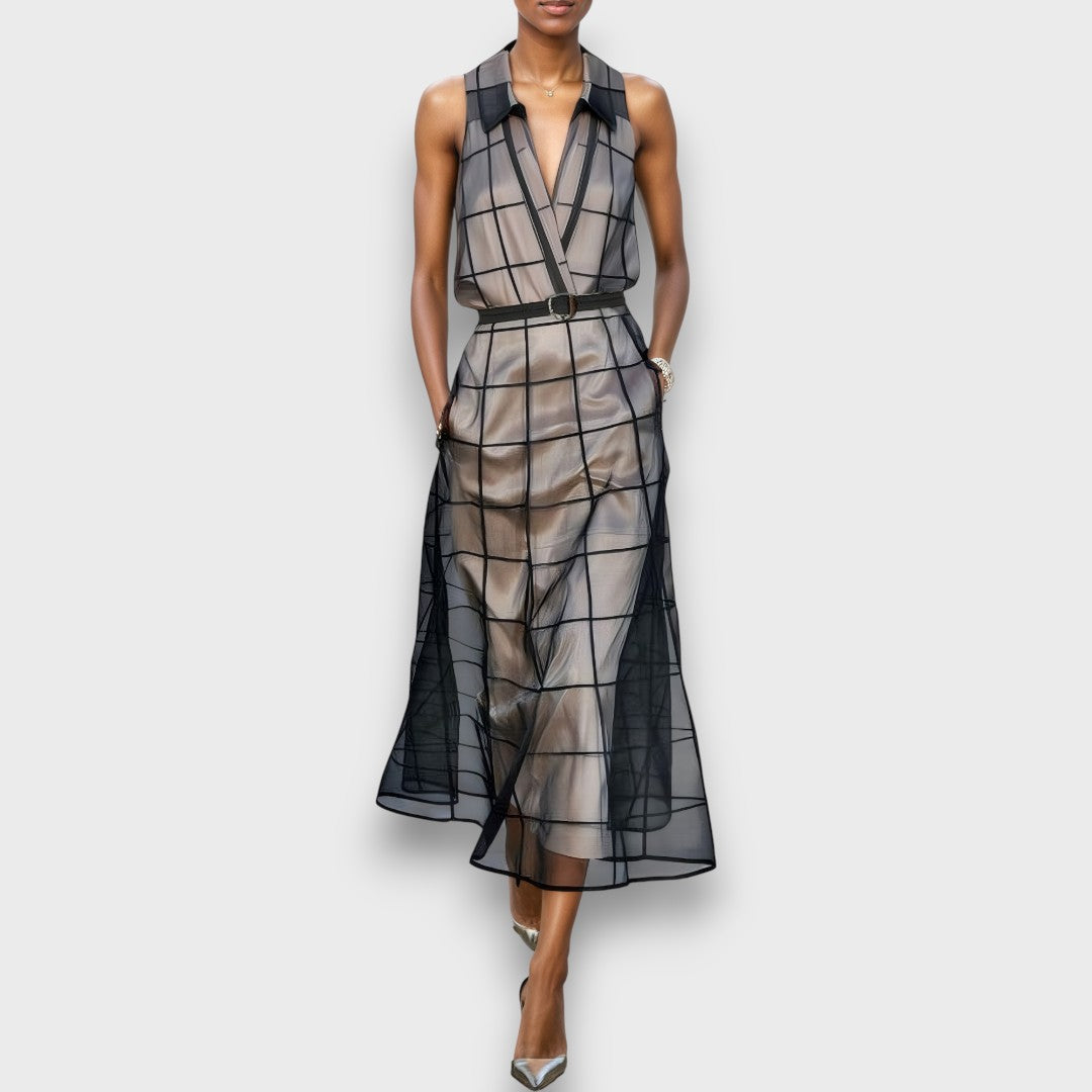 Meriane – Midi dress in checked design