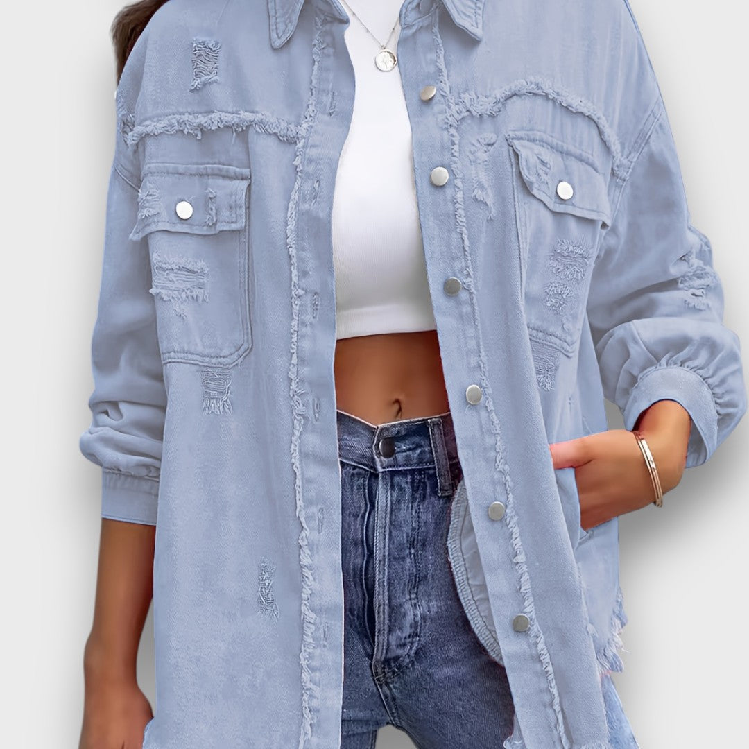 Neraya – Frayed Hem Overshirt