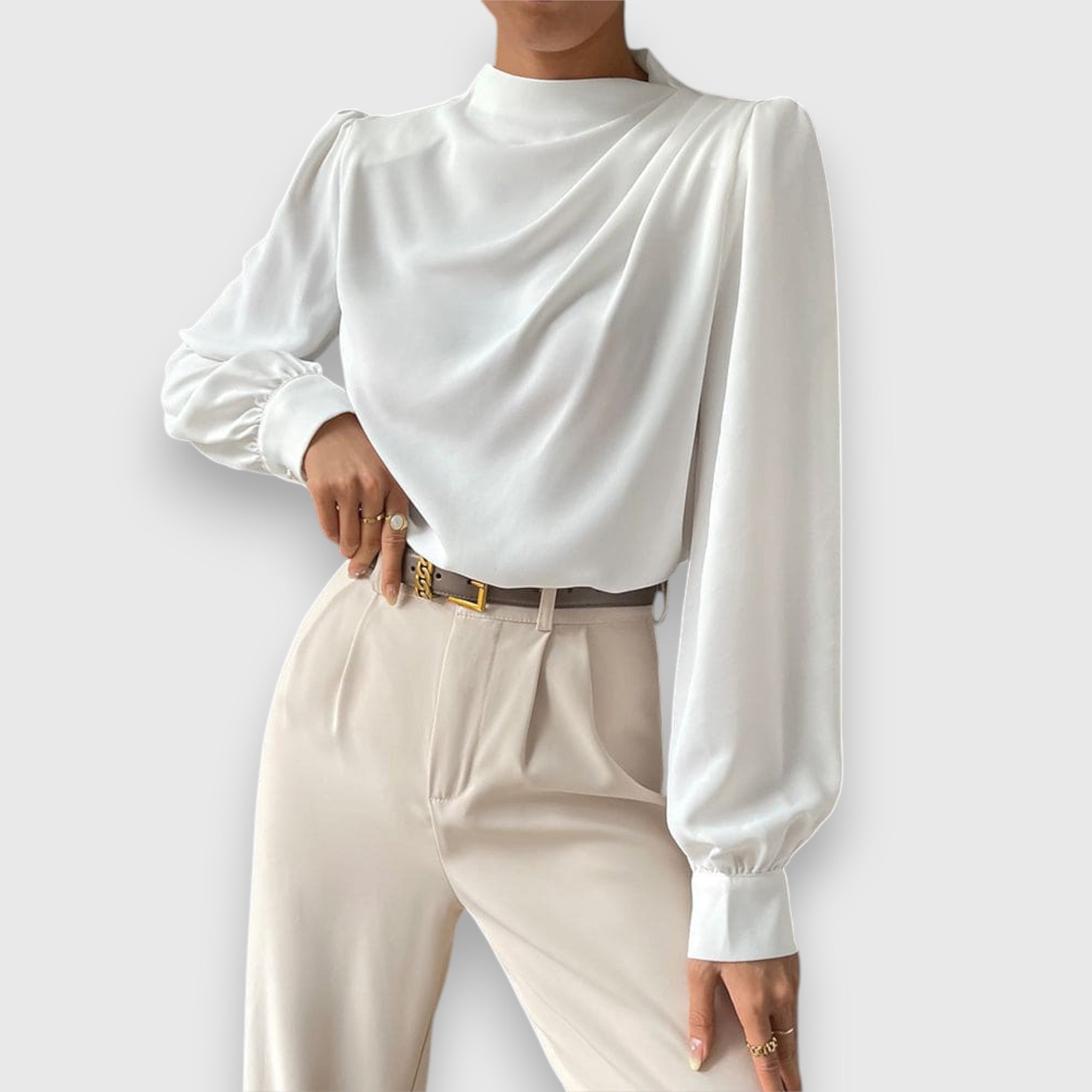 Lenira – Blouse with Stand-Up Collar
