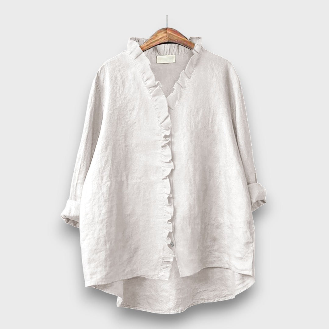 Jagina – Loose Blouse with Ruffle Edge