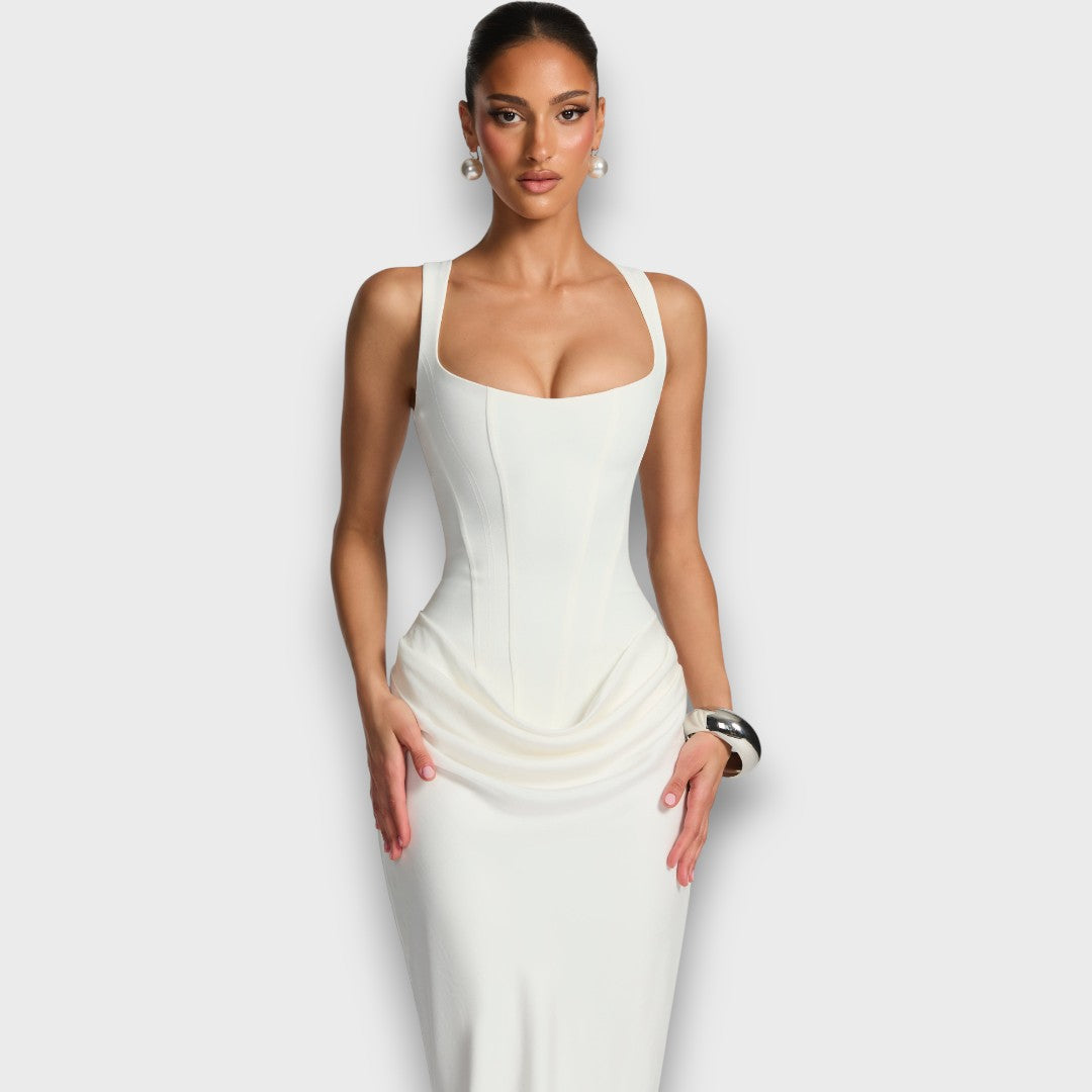 Leonara – Sculpted Maxi Dress with Quiet Elegance