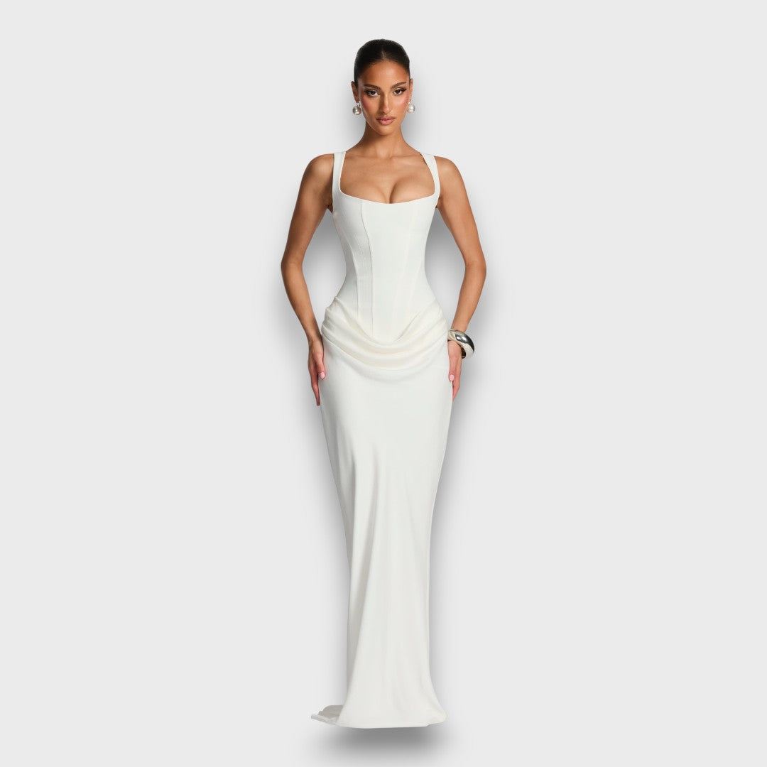 Leonara – Sculpted Maxi Dress with Quiet Elegance