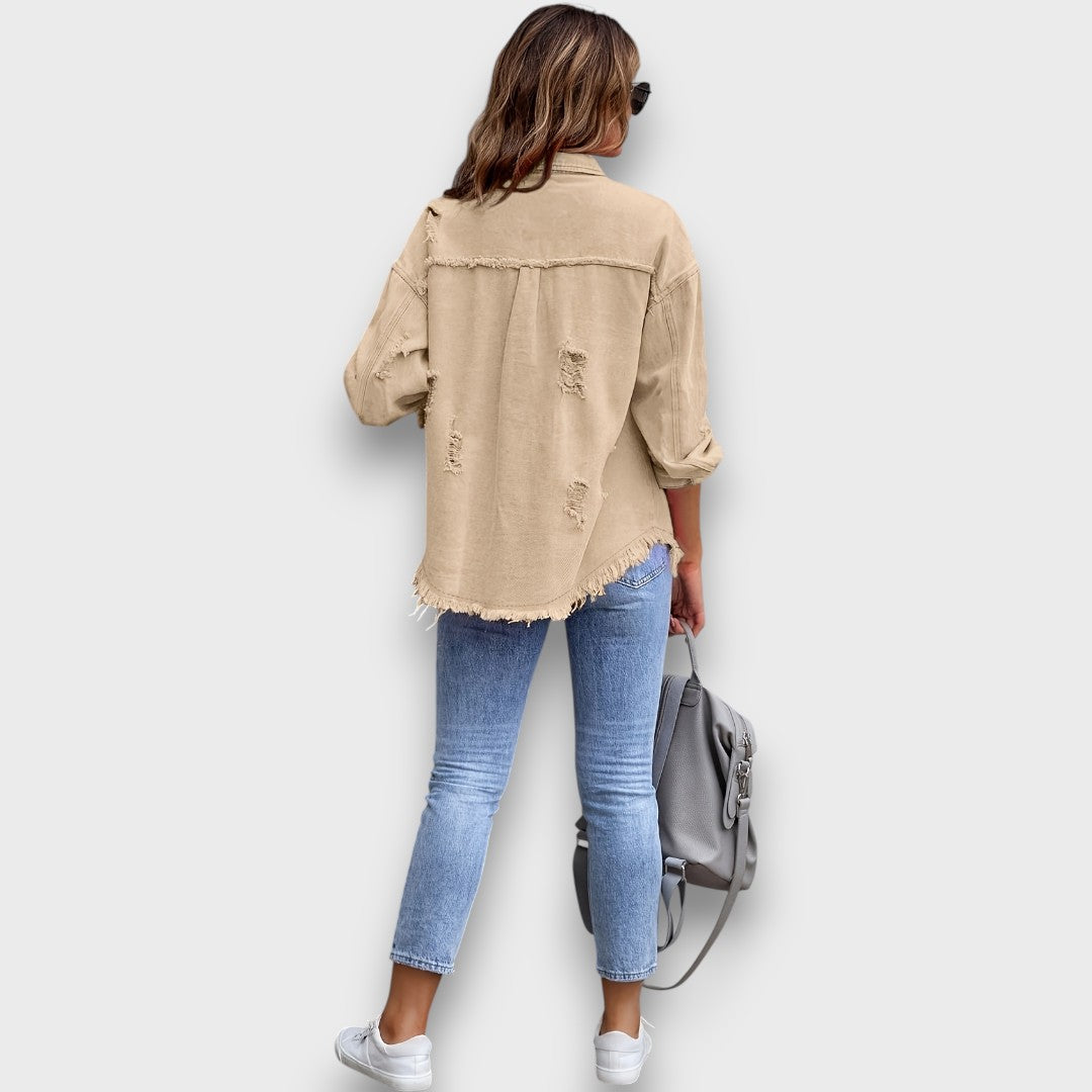 Neraya – Frayed Hem Overshirt