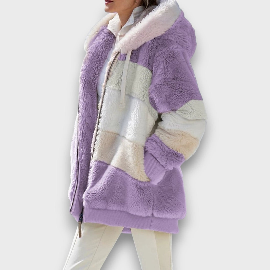 Coralie – Luxe Colorblock Winter Coat