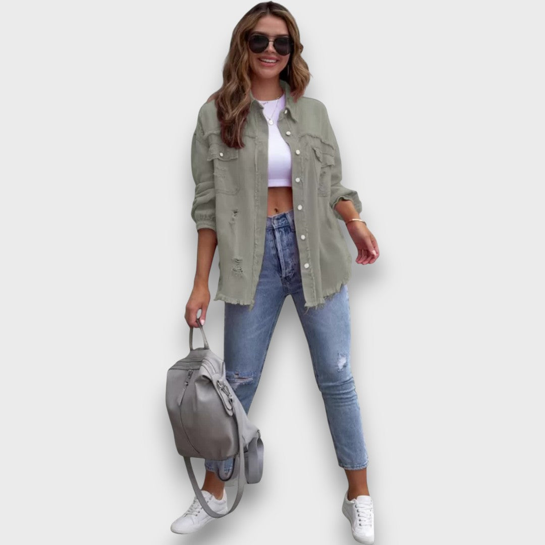 Neraya – Frayed Hem Overshirt