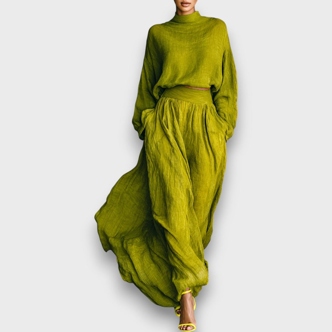 Marvella – Green Set with High Collar