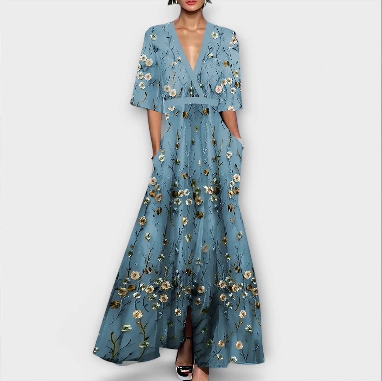 Mirelda – Floral Maxi Dress with Feminine Lightness