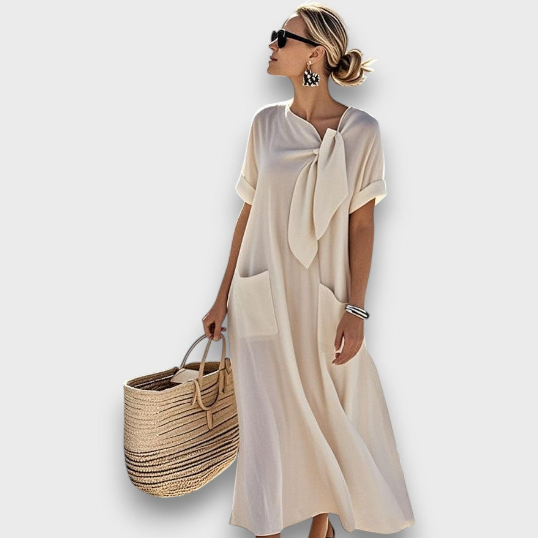 Serela – Casual Dress with Bow Detail