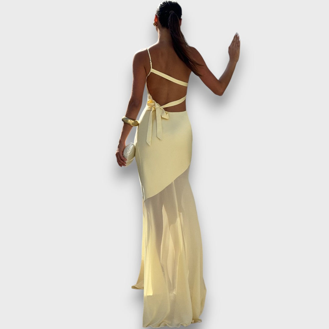 Luméa – Asymmetrical Evening Dress with Transparency