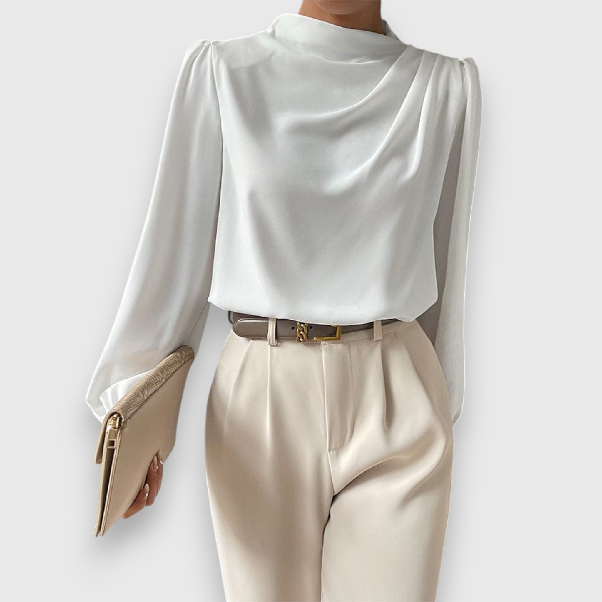 Lenira – Blouse with Stand-Up Collar