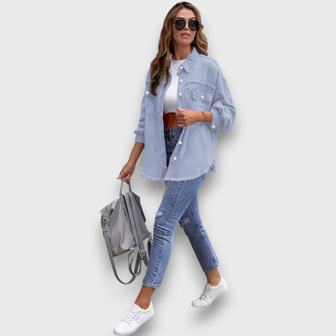 Neraya – Frayed Hem Overshirt