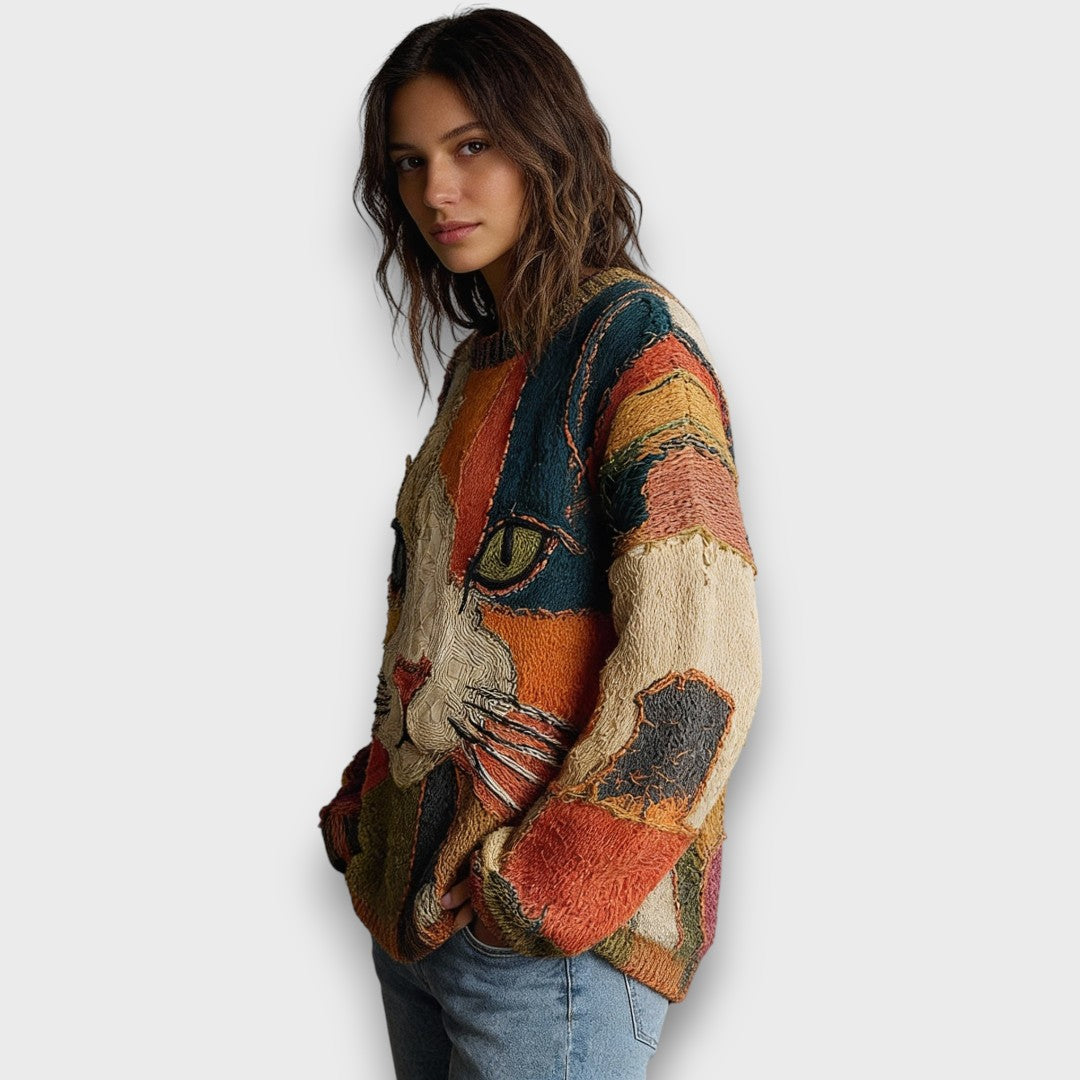 Caliran – Artistic Cat Knit Sweater