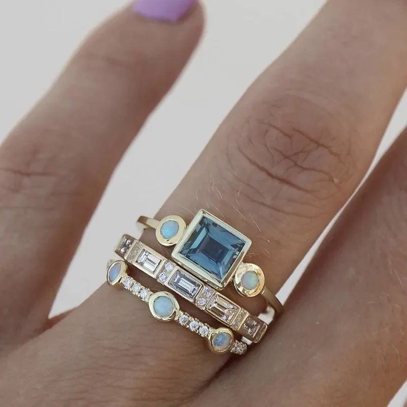 Maribel – Stacked Crystal Ring