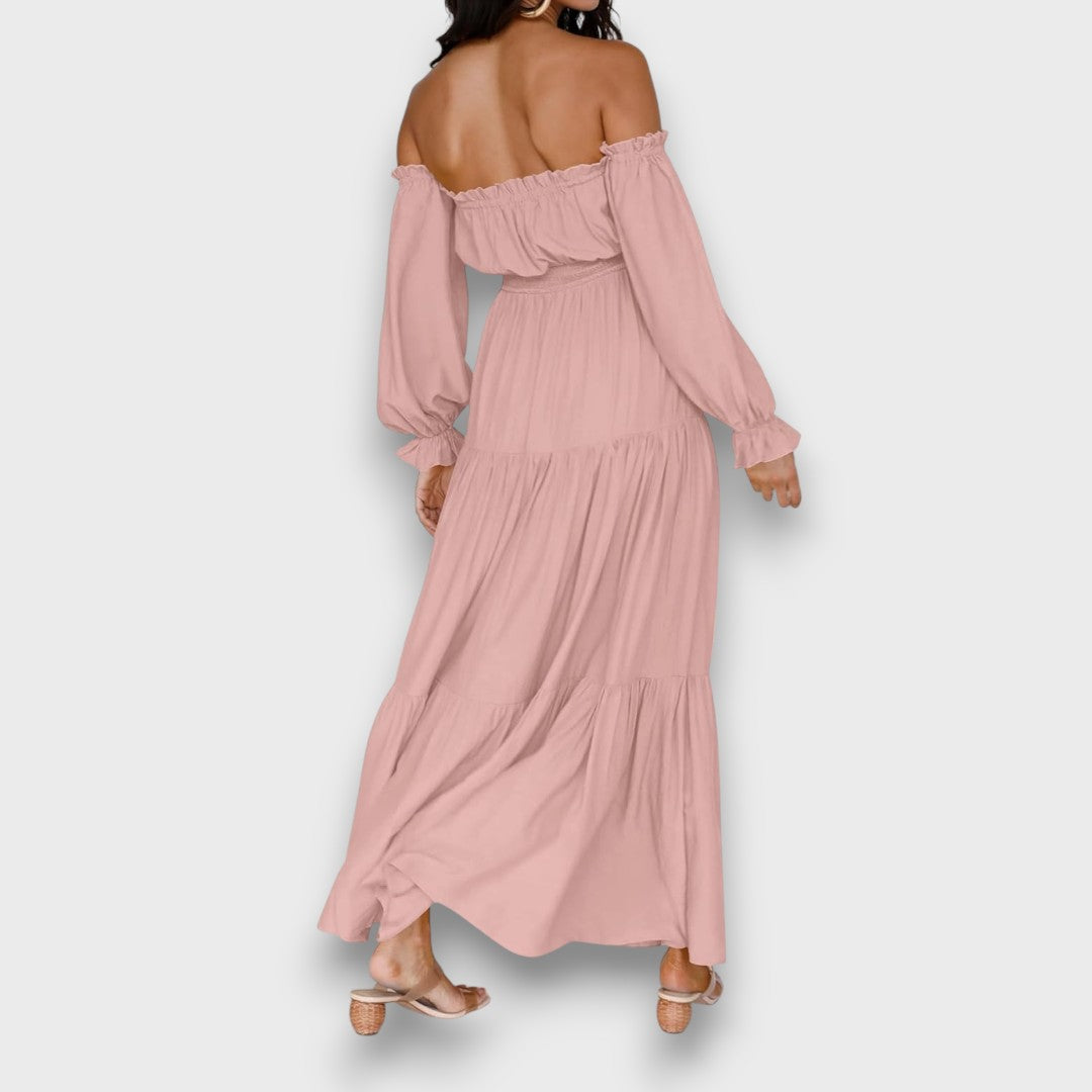 Arvenna – Off Shoulder Tiered Maxi Dress