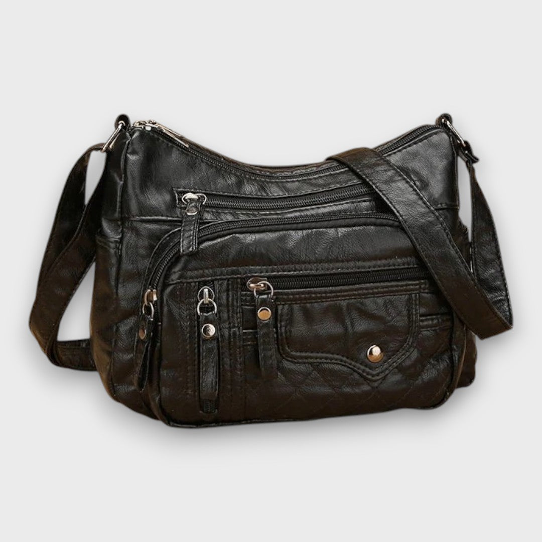 Bresaya – Soft Leather Multi-Pocket Crossbody