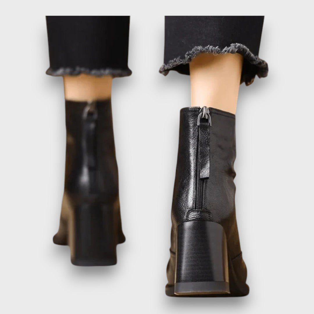 Claurette – Luxe Mid-Heel Ankle Boots