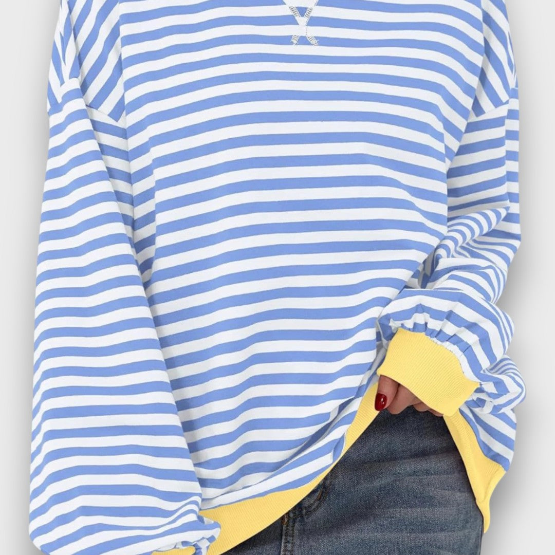 Mirano – Relaxed Striped Long Sleeve Sweatshirt