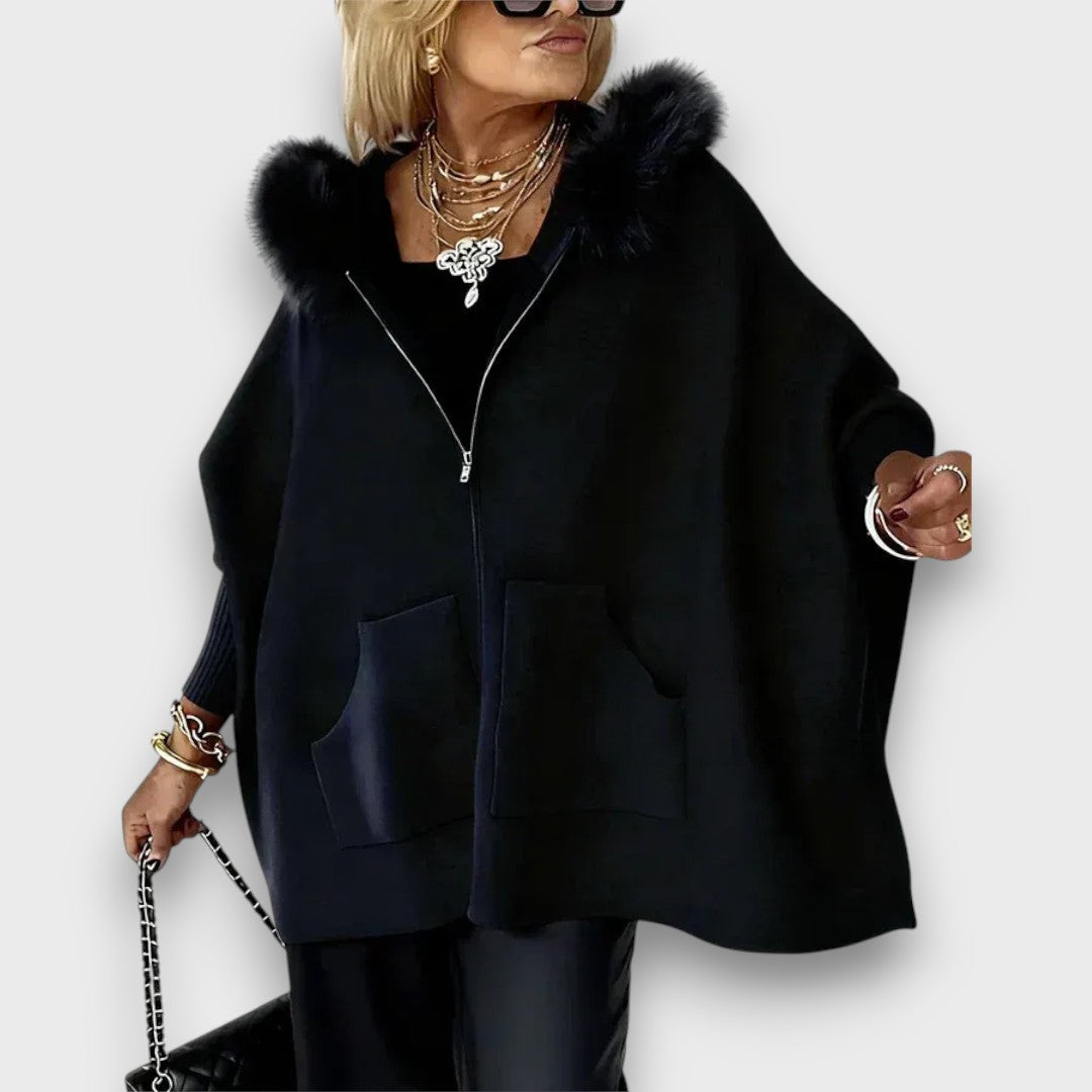 Adalle – Casual Fur-Trim Hooded Coat