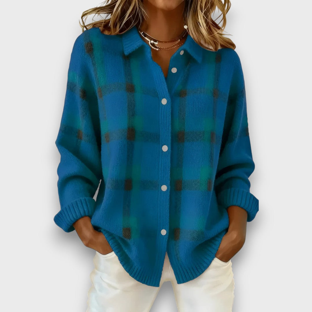 Georgine – Classic Checked Knit Cardigan