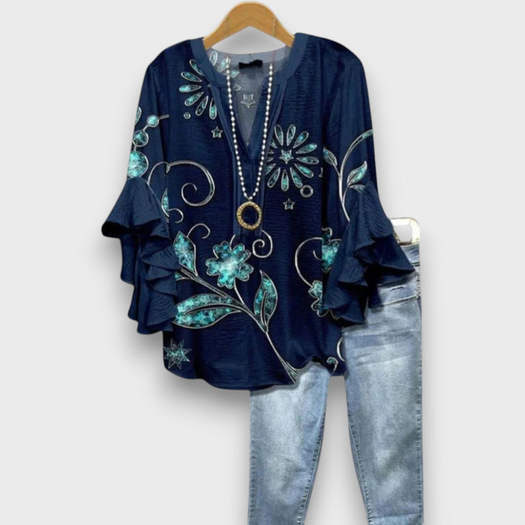 Elysava – Day Blouse with Floral Print