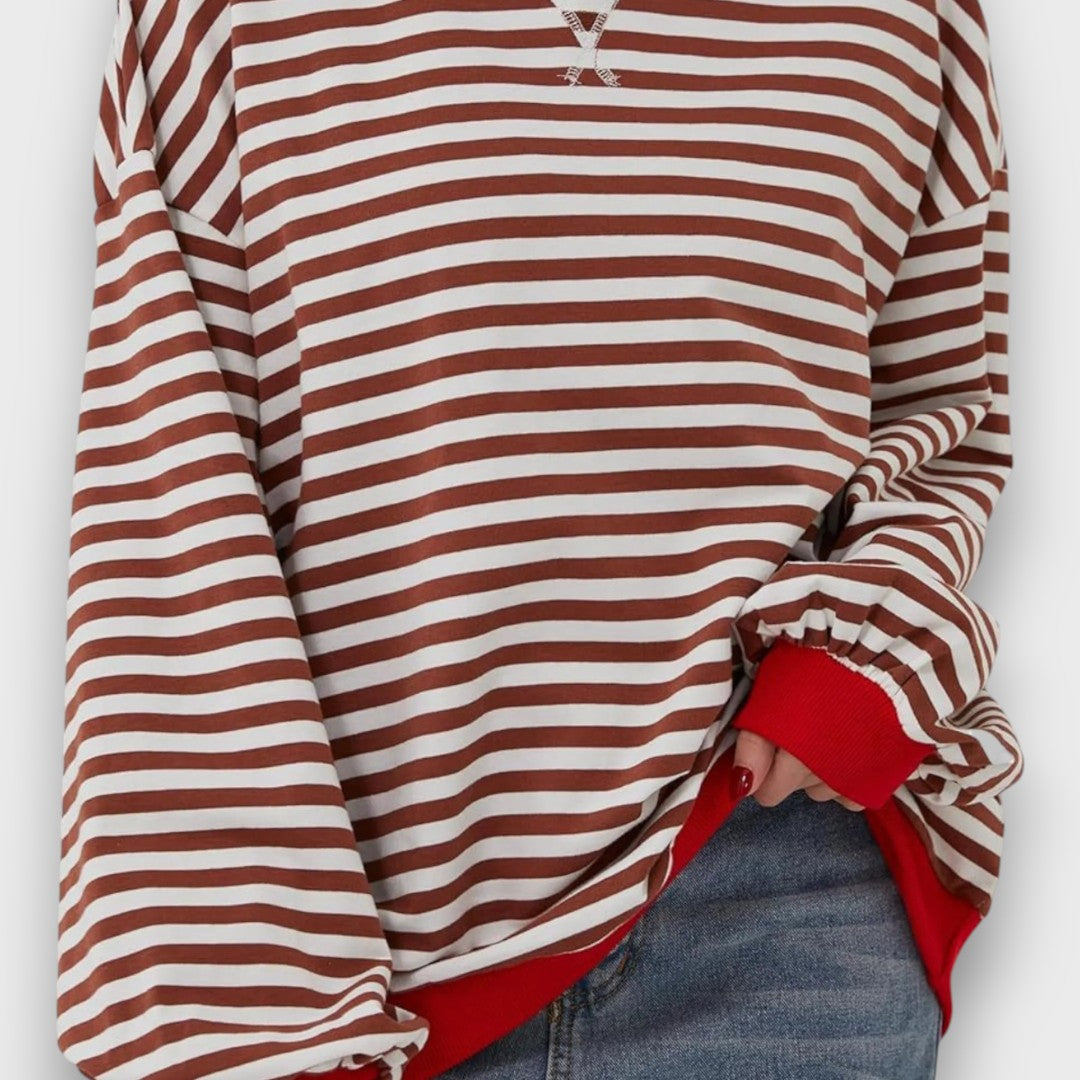 Mirano – Relaxed Striped Long Sleeve Sweatshirt