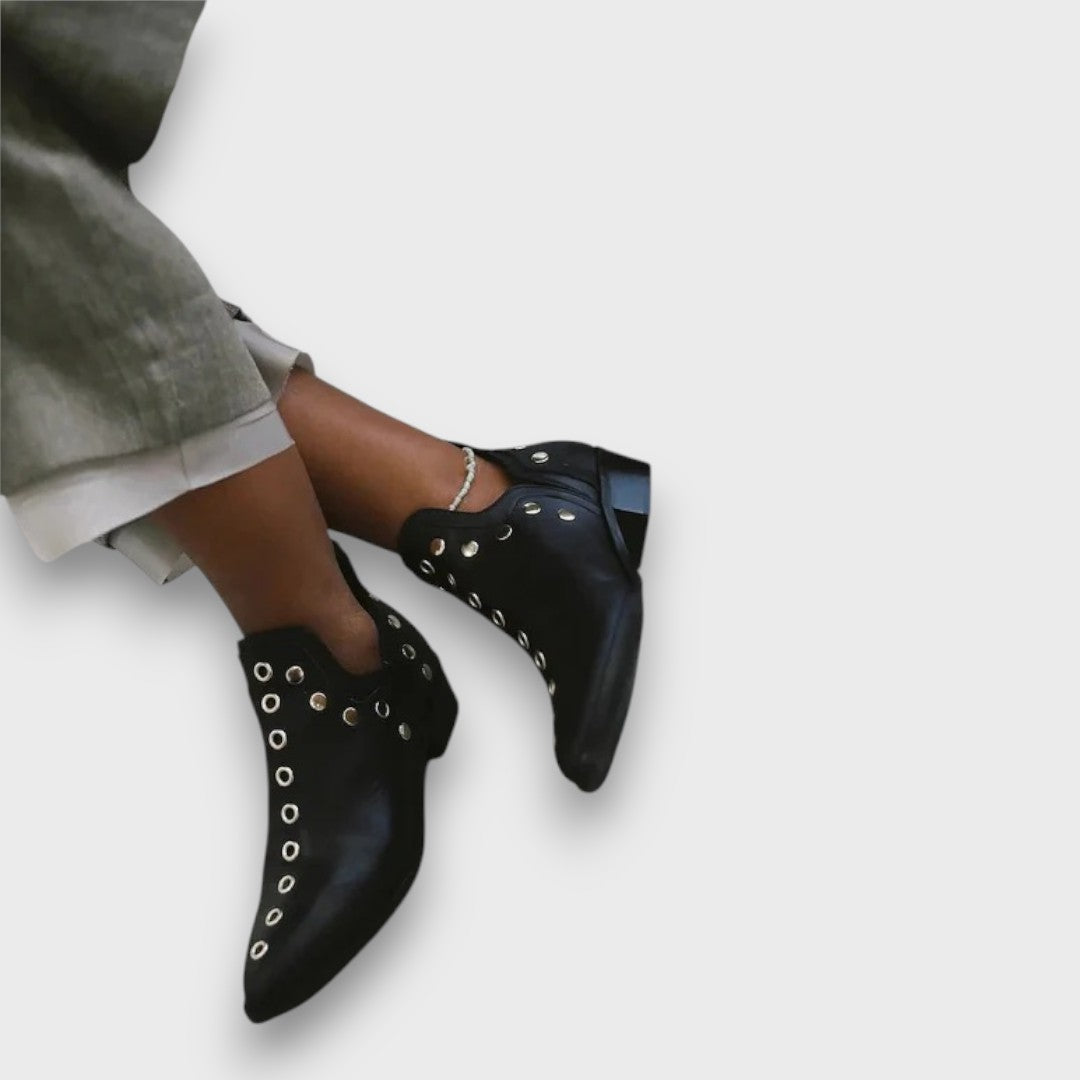 Mirella – Mid-Heel Ankle Boot with Print