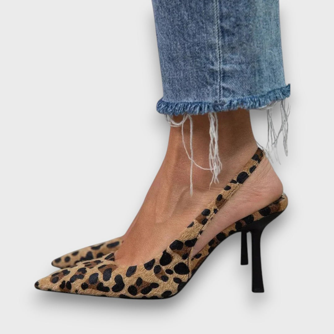 Serayne – Sling Pumps with Animal Print