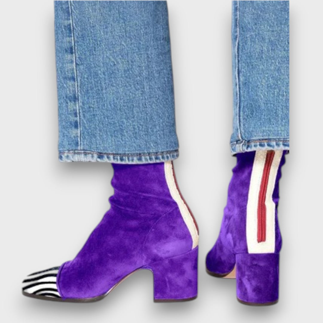 Mirella – Mid-Heel Ankle Boot with Print