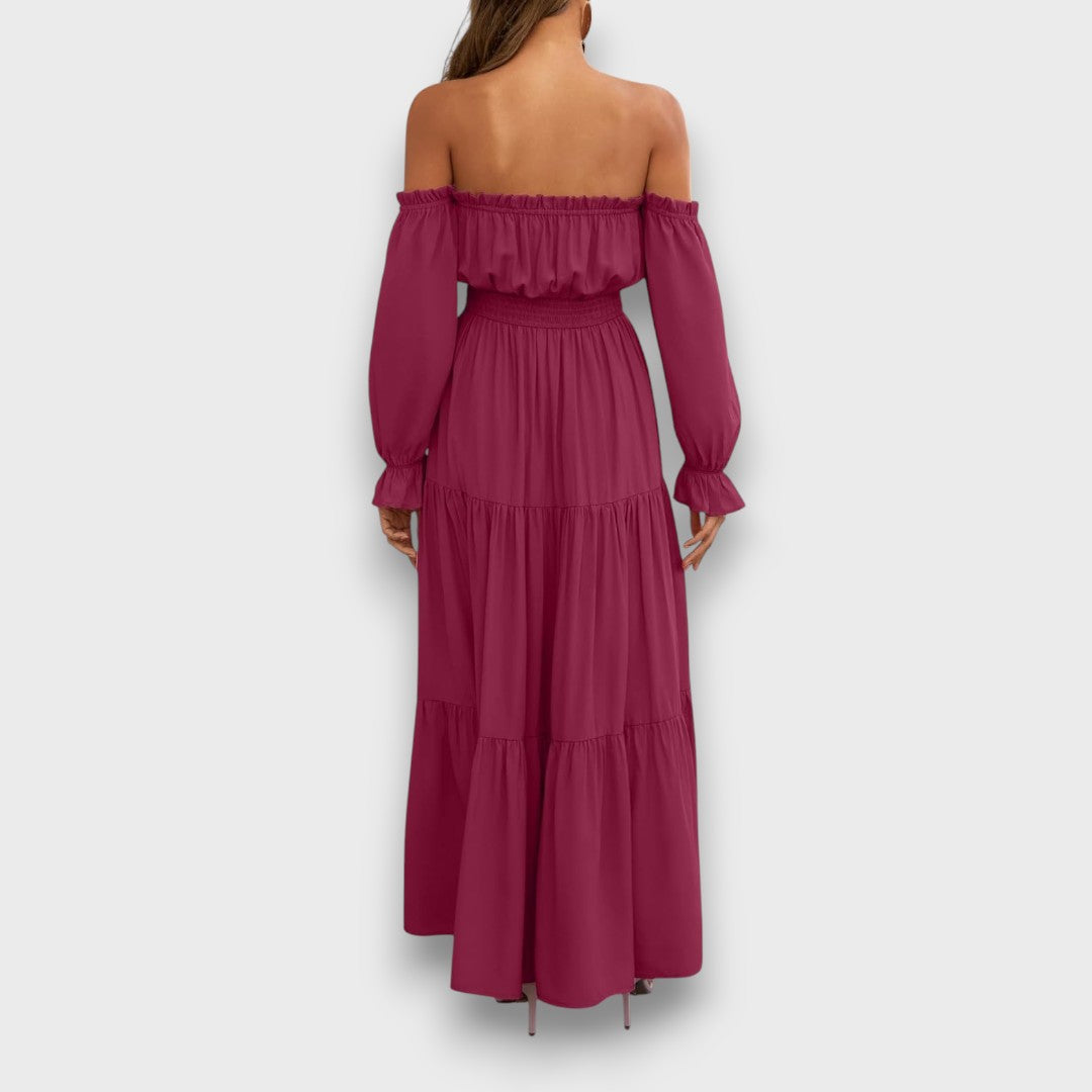 Arvenna – Off Shoulder Tiered Maxi Dress