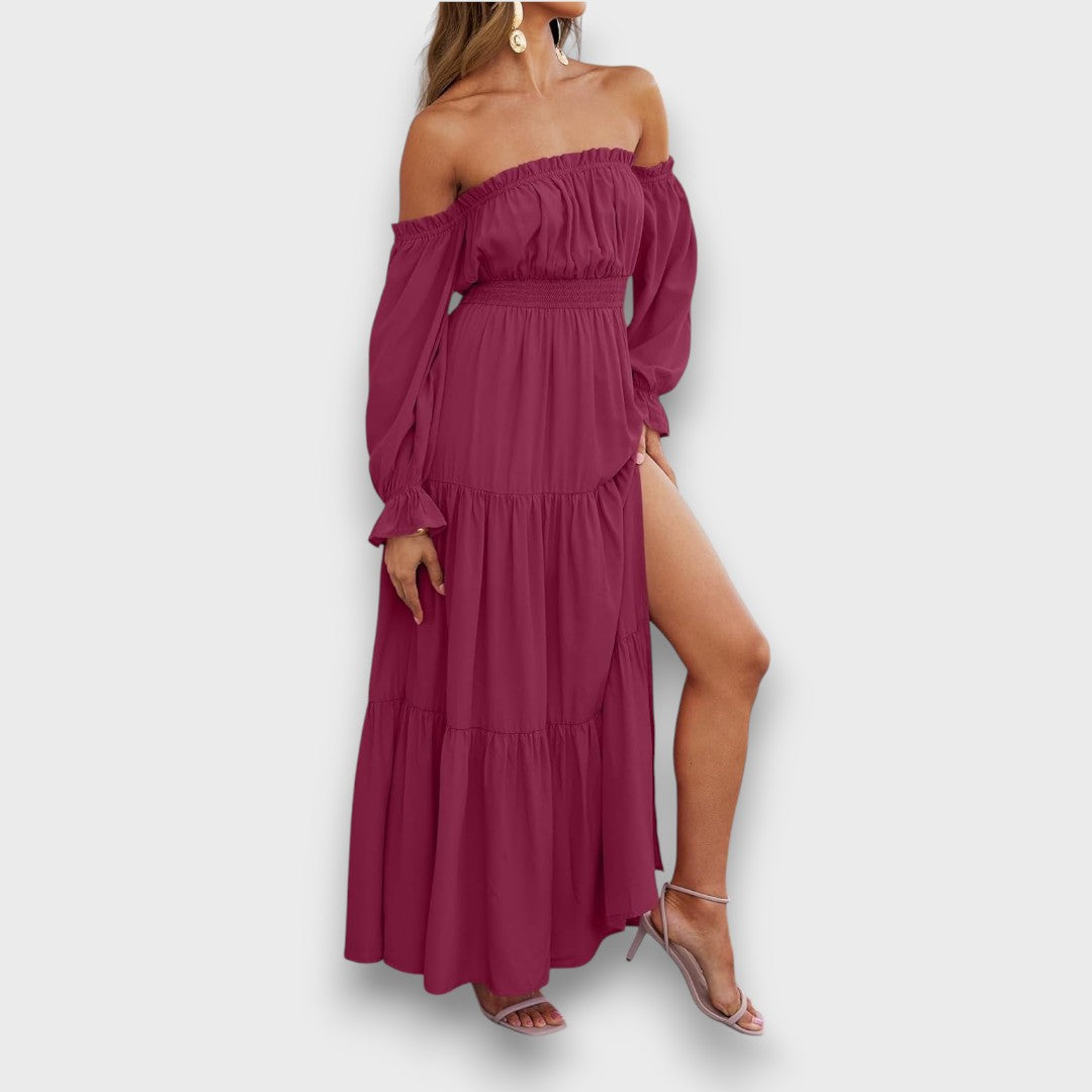 Arvenna – Off Shoulder Tiered Maxi Dress