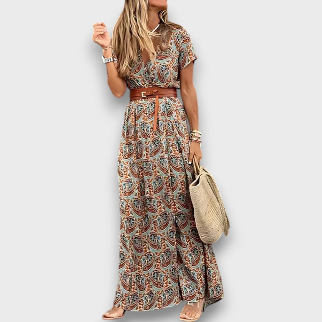 Elanette – Maxi Dress with Paisley Charm