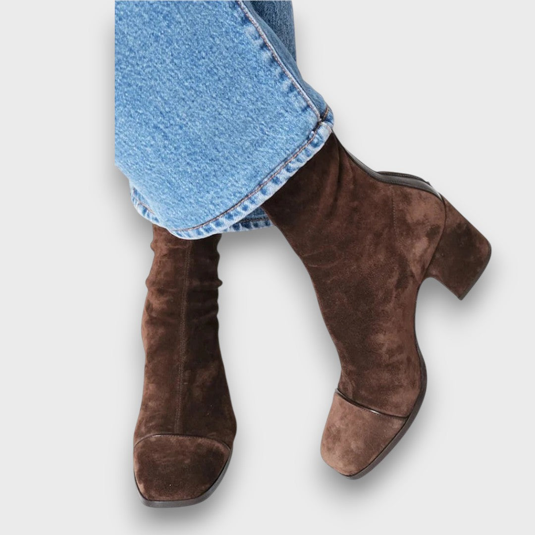 Mirella – Mid-Heel Ankle Boot with Print