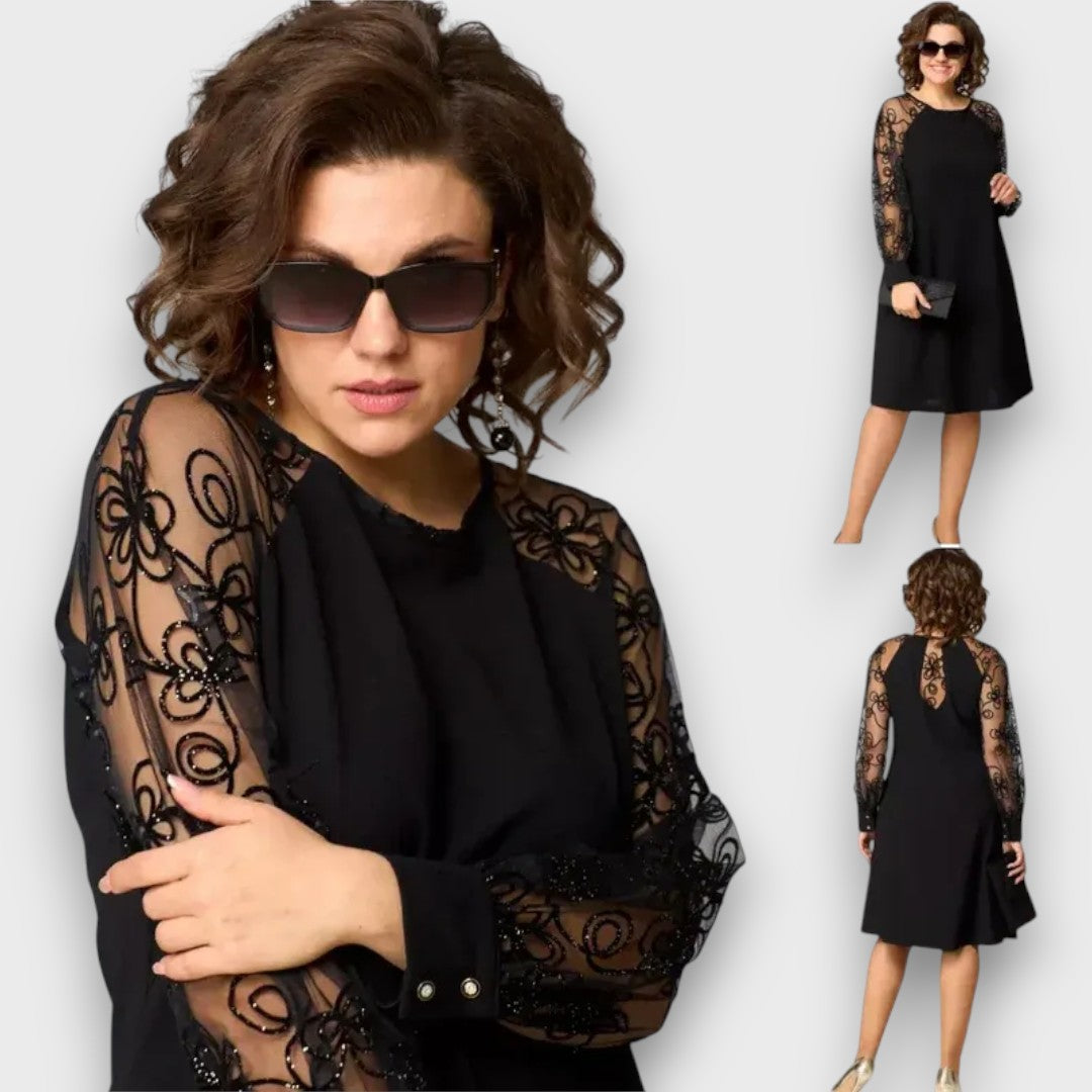 Lidielle – Classic Dress with Lace Sleeves
