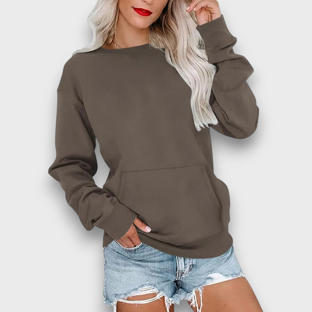 Miselle – Oversized Crewneck Pocket Sweatshirt