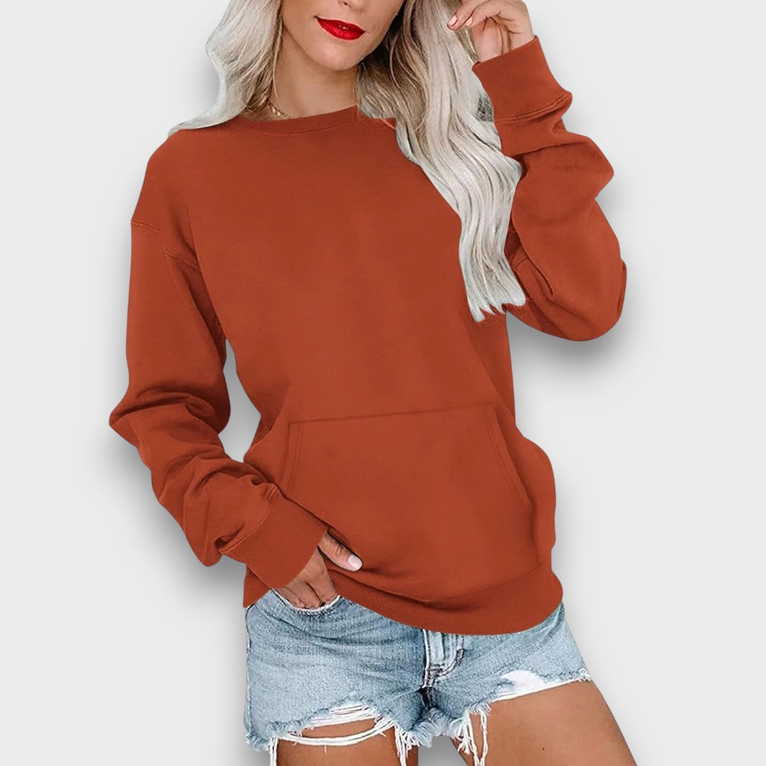 Miselle – Oversized Crewneck Pocket Sweatshirt