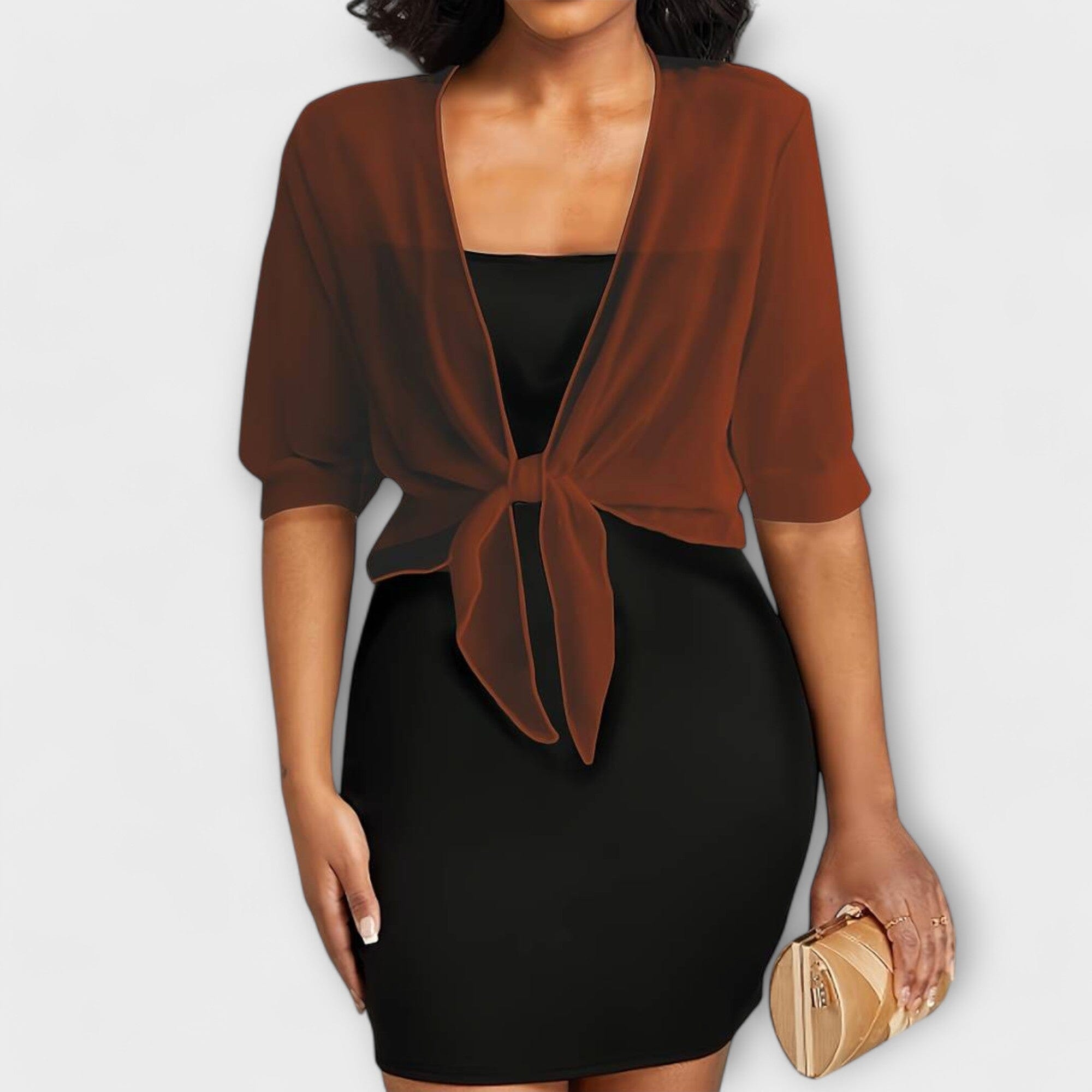 Olivienne – Open-Front Chiffon Blouse