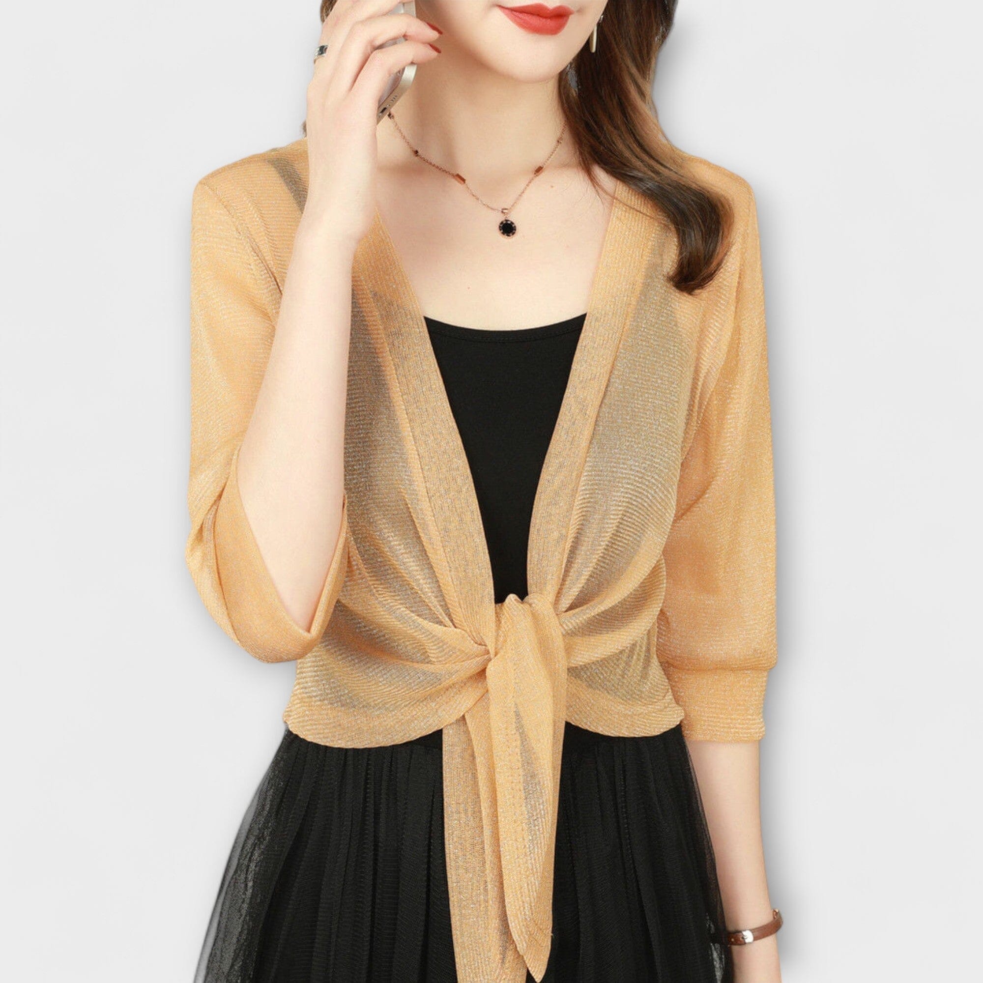 Olivienne – Open-Front Chiffon Blouse