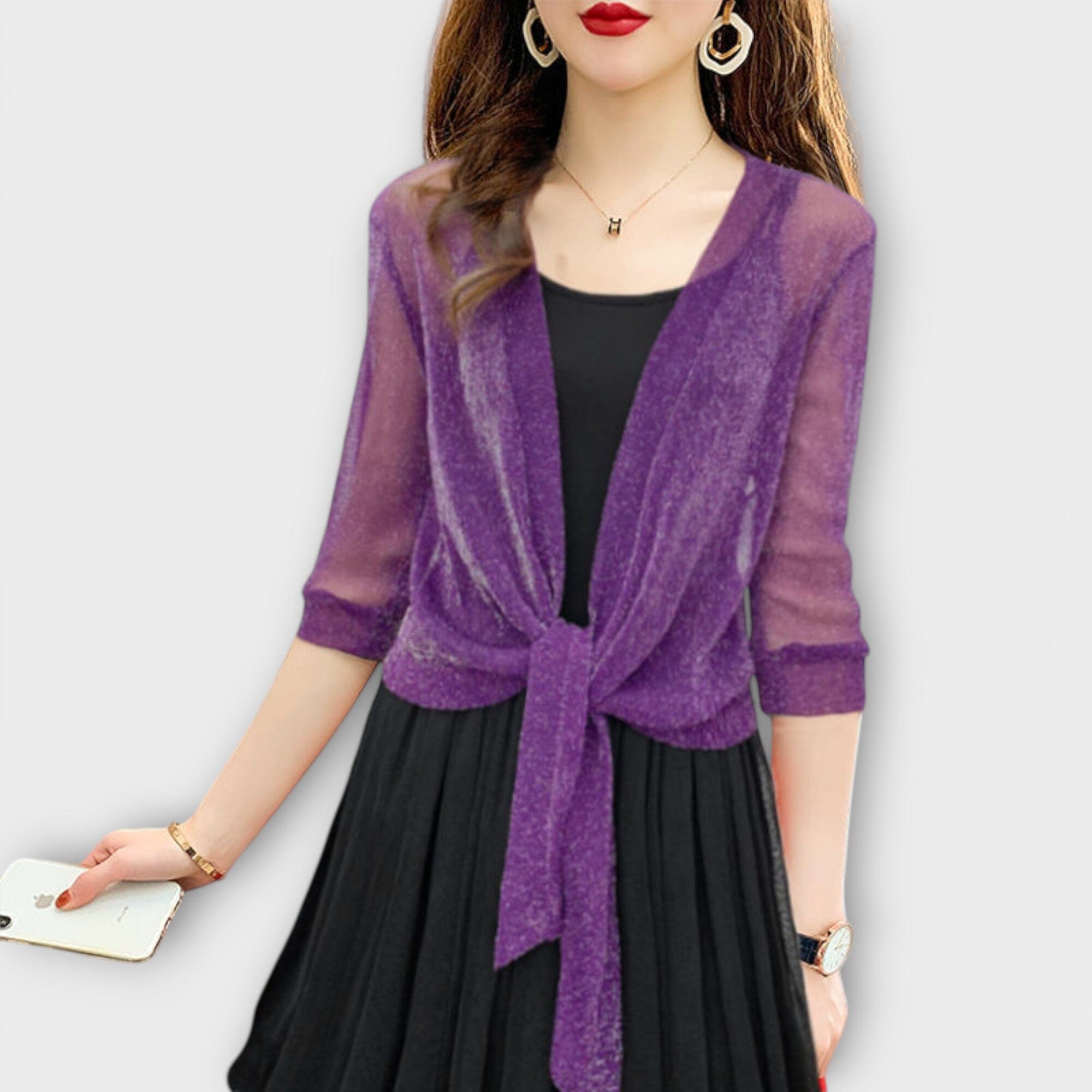 Olivienne – Open-Front Chiffon Blouse