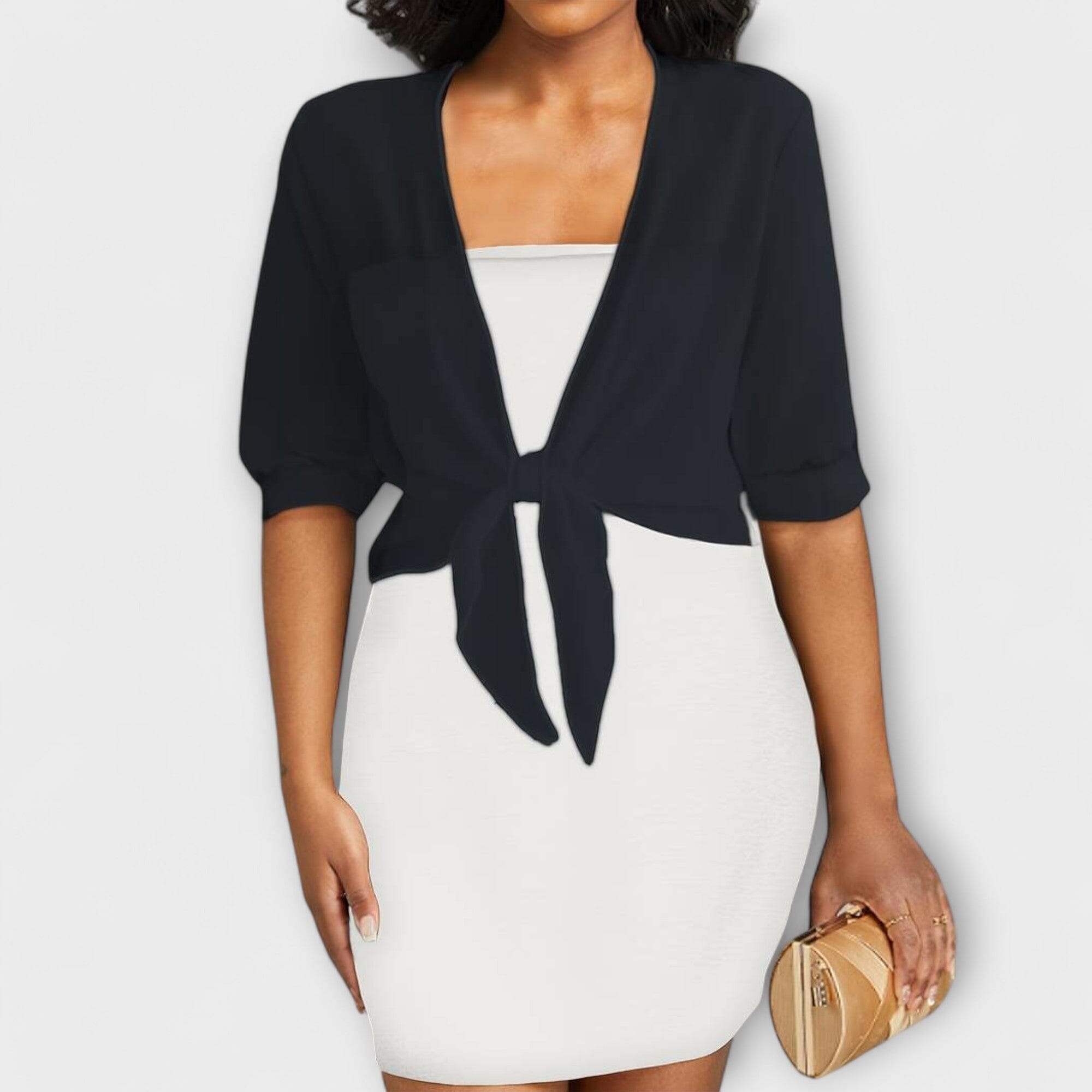 Olivienne – Open-Front Chiffon Blouse