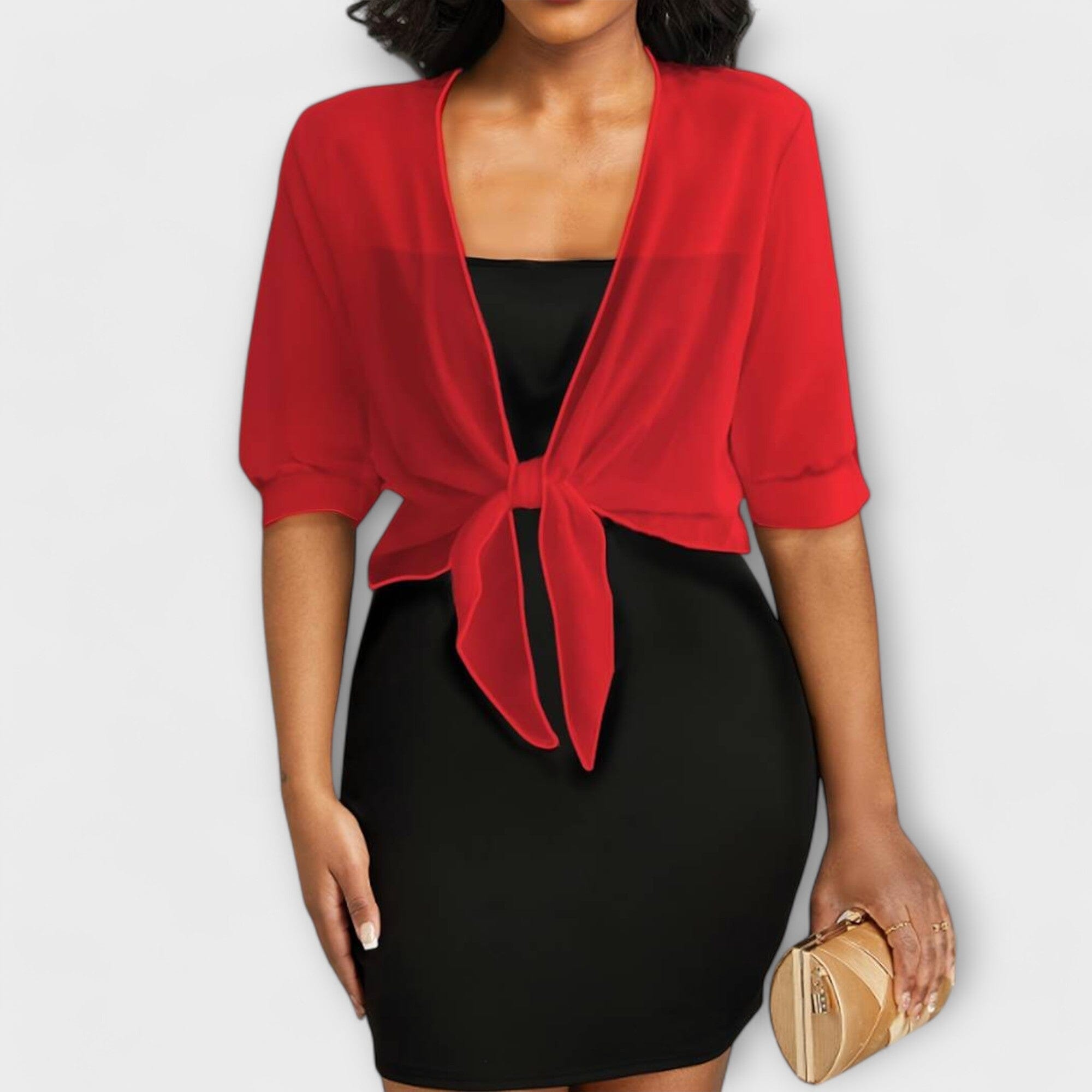 Olivienne – Open-Front Chiffon Blouse